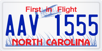 NC license plate AAV1555
