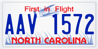 NC license plate AAV1572