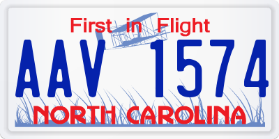 NC license plate AAV1574