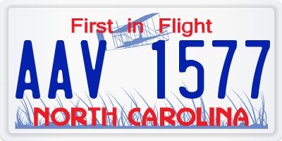 NC license plate AAV1577
