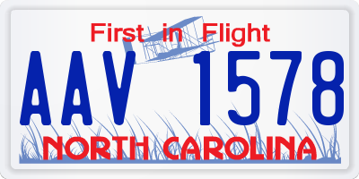 NC license plate AAV1578
