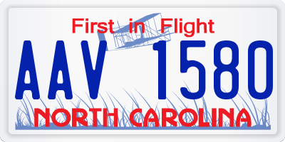 NC license plate AAV1580