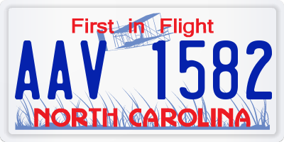 NC license plate AAV1582