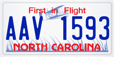 NC license plate AAV1593