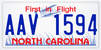 NC license plate AAV1594
