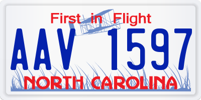 NC license plate AAV1597