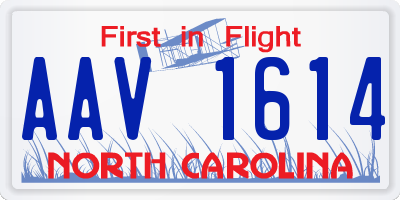 NC license plate AAV1614