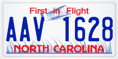 NC license plate AAV1628