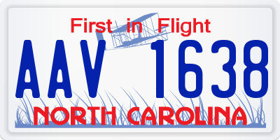 NC license plate AAV1638