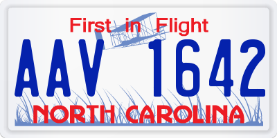 NC license plate AAV1642