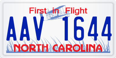 NC license plate AAV1644