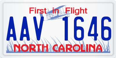 NC license plate AAV1646