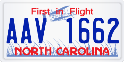 NC license plate AAV1662