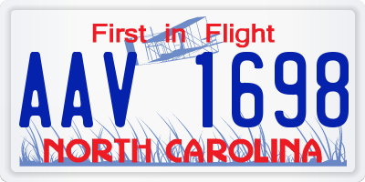 NC license plate AAV1698
