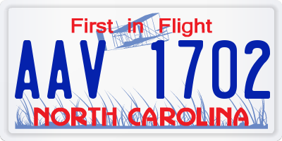 NC license plate AAV1702