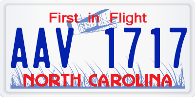 NC license plate AAV1717