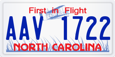 NC license plate AAV1722