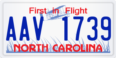 NC license plate AAV1739