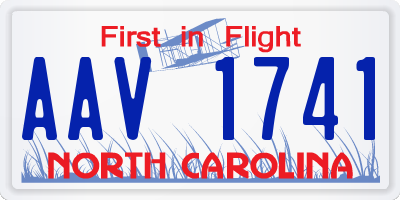 NC license plate AAV1741