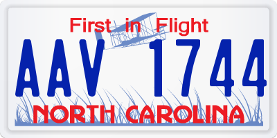 NC license plate AAV1744