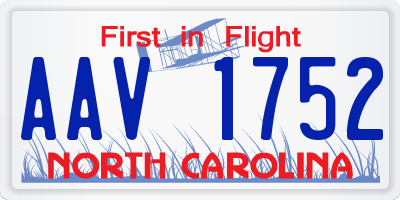 NC license plate AAV1752