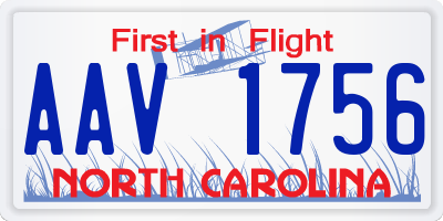 NC license plate AAV1756