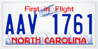 NC license plate AAV1761