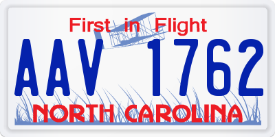 NC license plate AAV1762