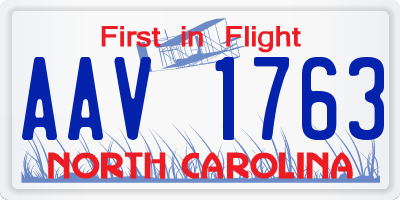 NC license plate AAV1763