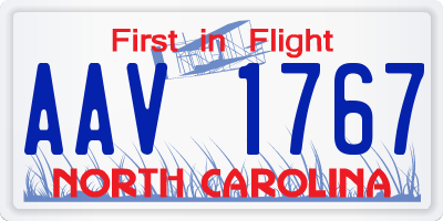 NC license plate AAV1767