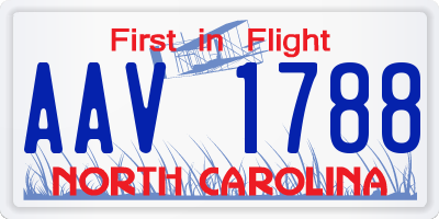 NC license plate AAV1788