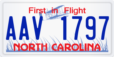NC license plate AAV1797
