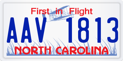 NC license plate AAV1813