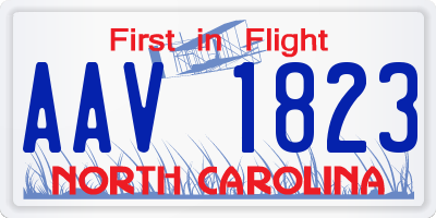 NC license plate AAV1823