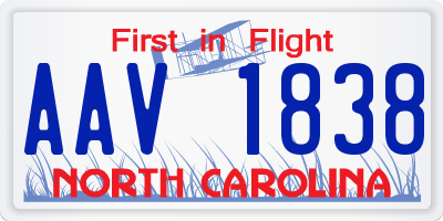 NC license plate AAV1838