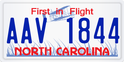 NC license plate AAV1844