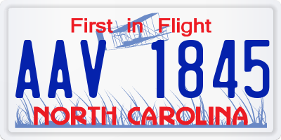 NC license plate AAV1845