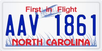 NC license plate AAV1861