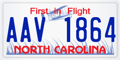 NC license plate AAV1864