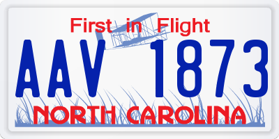 NC license plate AAV1873