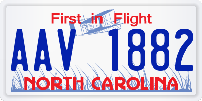 NC license plate AAV1882