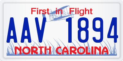 NC license plate AAV1894