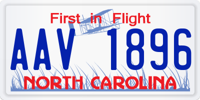 NC license plate AAV1896