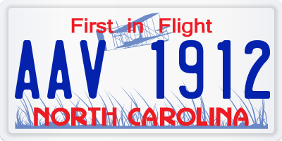 NC license plate AAV1912