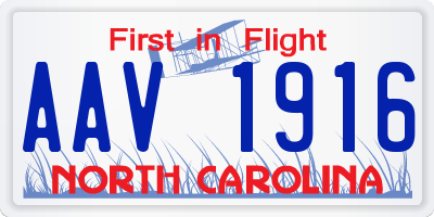 NC license plate AAV1916