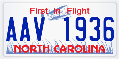 NC license plate AAV1936