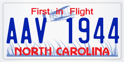 NC license plate AAV1944