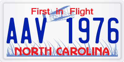 NC license plate AAV1976