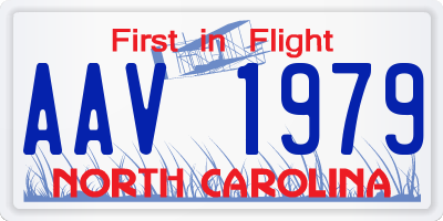 NC license plate AAV1979