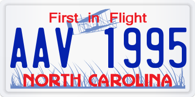 NC license plate AAV1995